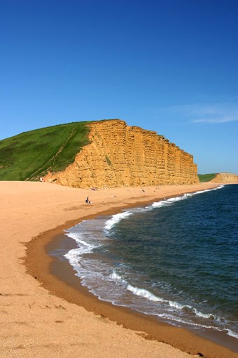 View of cliffs at West Bay, Dorset