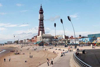 Blackpool beach with the Tower in the background