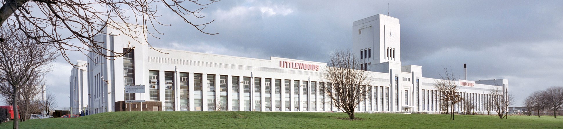 The front of the Littlewoods Pools building photographed in 2002.