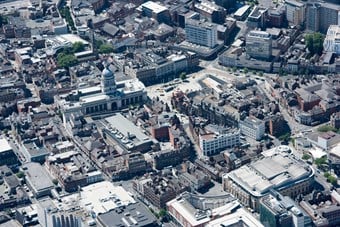 An aerial view of Nottingham.