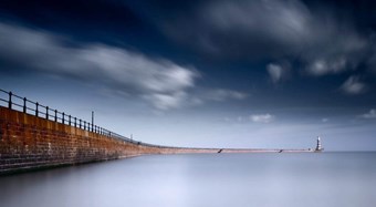 View of Roker Pier, Sunderland stretching into the distance