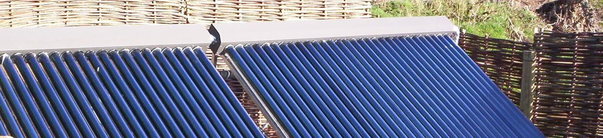 Solar thermal panel located at ground level