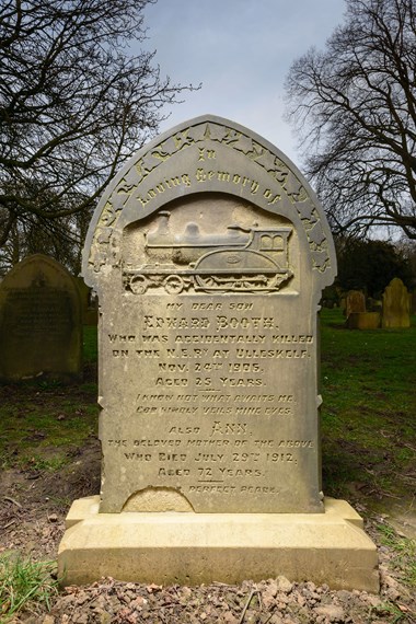 Edward Booth's Gravestone. Hull Western Cemetery, Spring Bank West, Hull, Humberside, (NGR TA 07533 29626). View from West.