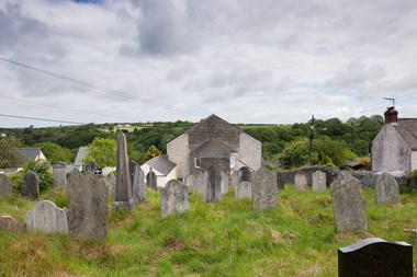 Methodist Chapel, Rye Hill, Ponsanooth. Cornwall. From south in graveyard. Taken for the Chapels of England publication.