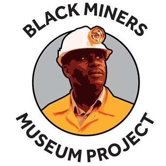 Logo for the Black Miners Museum project picturing an African Caribbean miner.