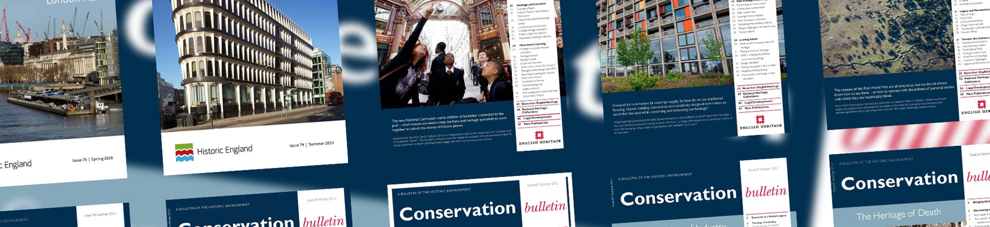 Cover images of Conservation Bulletin magazines