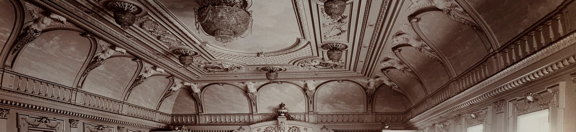 Fibrous plaster ceilings require survey by a competent plasterwork inspector and repair and maintenance by a competent plasterwork contractor familiar with these historic constructions.