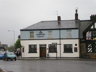 View of the Armoury pub in Stockport