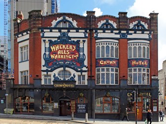 View of the Crown Hotel pub in Liverpool