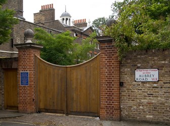 Aubrey House, Kensington.  Home of Clementia Taylor.
