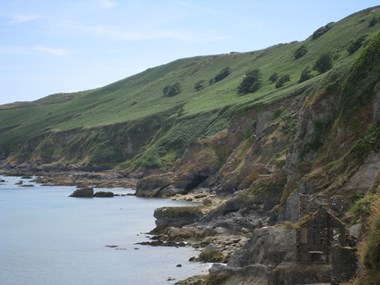Hallsands, Devon. Remains of the villages, destroyed by beach draw-down in 1917.