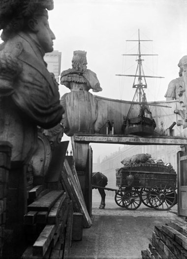Castle's Shipbreaking Co., Baltic Wharf, Millbank, London as seen around 1900