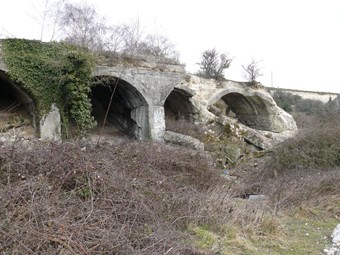 The remains of chamber kilns built at Cliffe cement works at the end of the 19th century