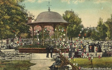 Victoria Park bandstand, Portsmouth, Hampshire, erected in 1878.