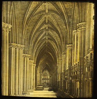 archive photo showing the interior of a cathedral.
