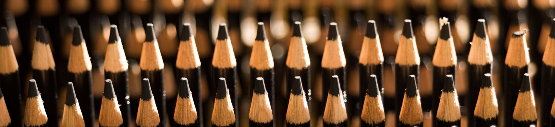 Rows of pencil tips.