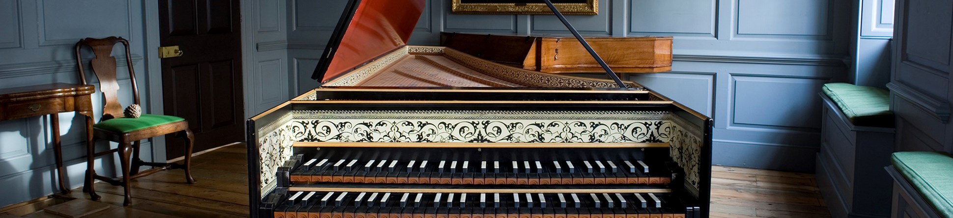 Harpsichord in 25 Brook Street, London where Handel lived