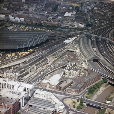 Aerial view of Bristol Temple Meads station