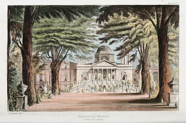 Coloured drawing of Chiswick House